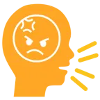 persona che parla + faccina accigliata