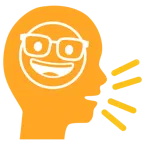 persona che parla + faccina nerd