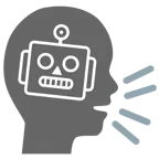 persona che parla + faccina di robot