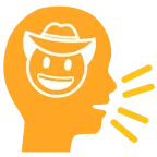 persona che parla + faccina con cappello da cowboy