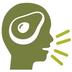 persona che parla + avocado