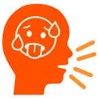 persona che parla + faccina accaldata