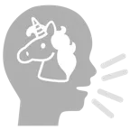 persona che parla + unicorno