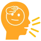 persona che parla + faccina che fa il saluto