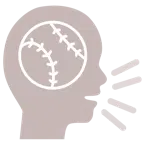 persona che parla + palla da baseball