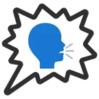 right anger bubble + speaking head