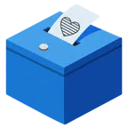 urna elettorale con scheda + cuore blu