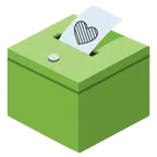 urna elettorale con scheda + cuore verde