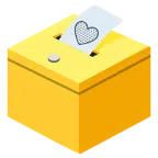 urna elettorale con scheda + cuore giallo
