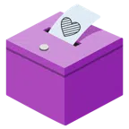 urna elettorale con scheda + cuore viola