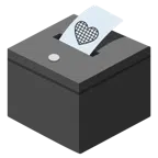 urna elettorale con scheda + cuore nero