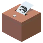 urna elettorale con scheda + riccio