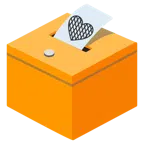 urna elettorale con scheda + cuore arancione