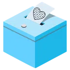 urna elettorale con scheda + cuore azzurro