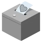 urna elettorale con scheda + cuore grigio