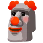 Statue + Clown-Gesicht