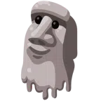 moai + roztapiająca się twarz