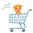 alışveriş arabası + pizza dilimi