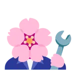 Hammer und Schraubenschlüssel + Kirschblüte