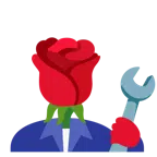 Hammer und Schraubenschlüssel + Rose