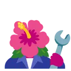 Hammer und Schraubenschlüssel + Hibiskus