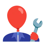 martello e chiave inglese + palloncino