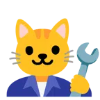 Hammer und Schraubenschlüssel + Katzengesicht