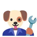 Hammer und Schraubenschlüssel + Hundegesicht