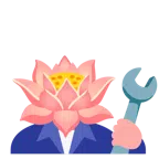 Hammer und Schraubenschlüssel + Lotusblüte