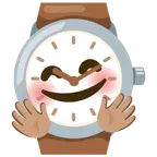 faccina che abbraccia + orologio