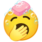 faccina che sbadiglia + sapone