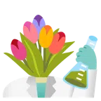 provetta + mazzo di fiori