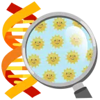 DNA + Sonne mit Gesicht