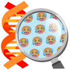 DNA + schwitzendes Gesicht