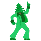 Discokugel + Nadelbaum