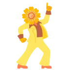 Discokugel + gelbe Blüte
