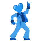 Discokugel + blaues Herz