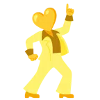 Discokugel + gelbes Herz