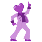 Discokugel + lila Herz