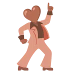Discokugel + braunes Herz