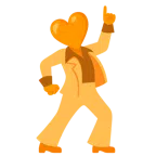 Discokugel + oranges Herz