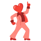 Discokugel + rotes Herz