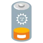schwache Batterie + Sonne mit Gesicht
