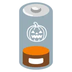 schwache Batterie + Halloweenkürbis