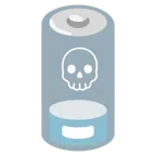 schwache Batterie + Totenkopf