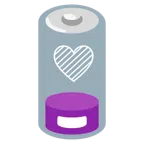 schwache Batterie + lila Herz