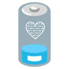 schwache Batterie + hellblaues Herz
