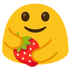 persone che si abbracciano + fragola