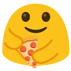 persone che si abbracciano + pizza