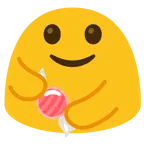 persone che si abbracciano + caramella